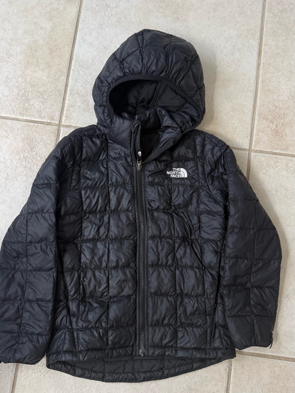 The North Face Kids Black Hooded Quilted Puffer Jacket